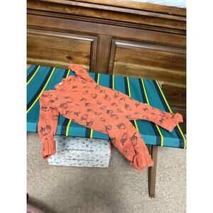 Hallmark Baby Orange Acorn Long Sleeve One Piece Fall Outfit Size 6-12 MOS